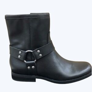 House of Harlow 1960 Portia Black Leather Harness Boots Size 7